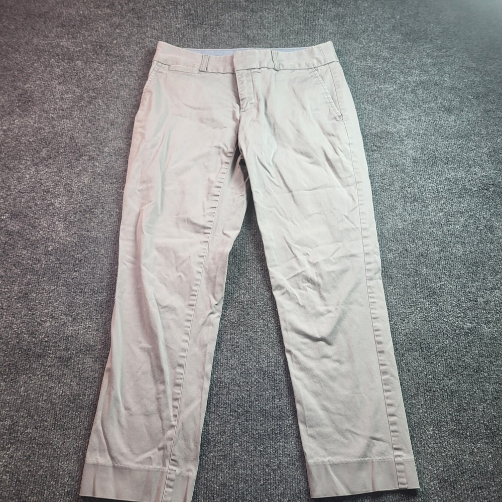 Banana Republic Women Stretch Slim Chino Pants Size 0 Gray Khaki Ankle Workwear - Picture 2 of 8